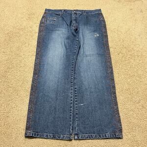 Y2K Vibes Gold Label Baggy Skater Embroidered Jeans 39Wx30L